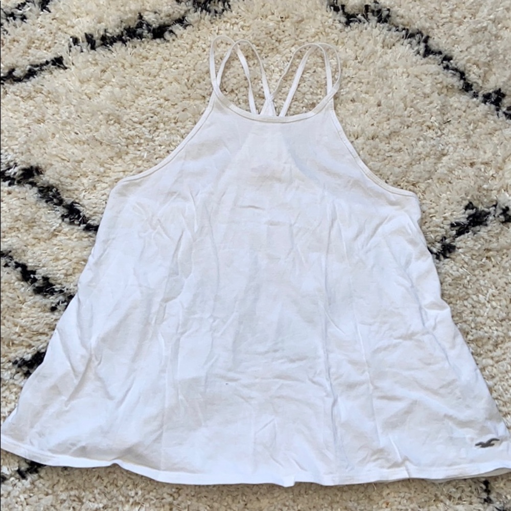 White high-neck tank